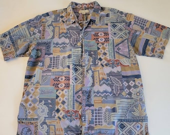 VTG トリ・リチャード シャツ ホノルル マルチカラー ハワイアン 100% コットン ボタンアップ 2XL