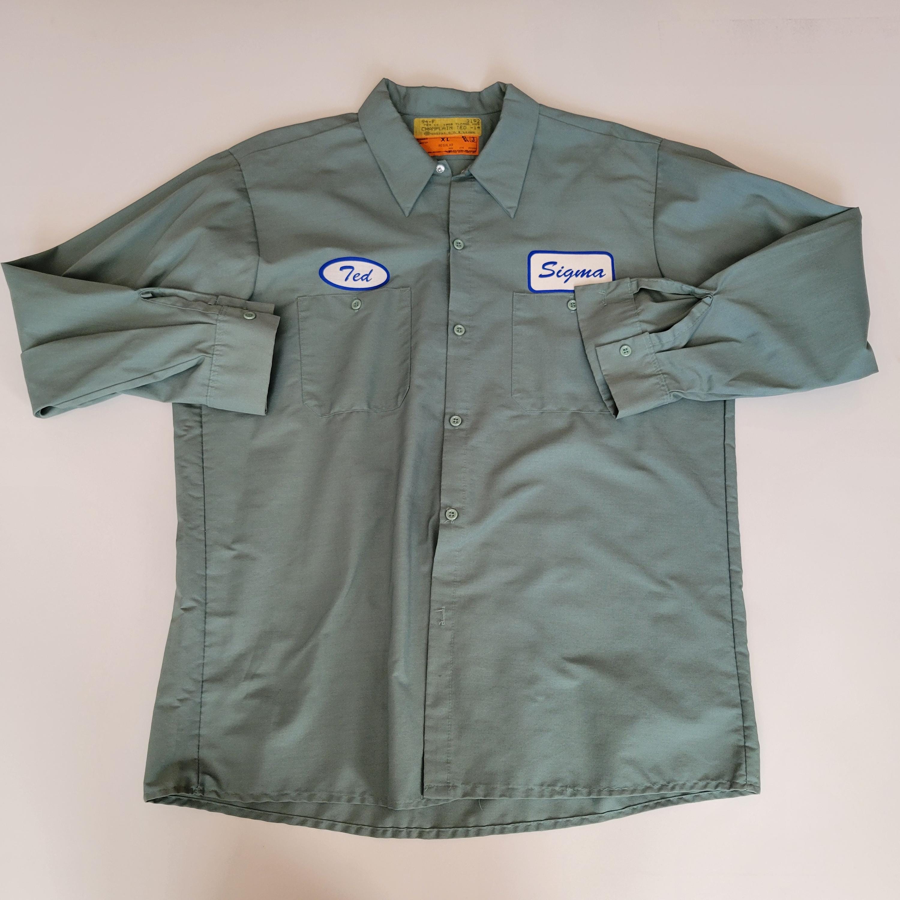 Patch Diesel Camicia Da Lavoro Meccanica Nera Con Toppa MOPAR Ricamata - Cotone, Maniche Corte, Bottoni Camicia Con Toppa Mopar