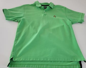 Vintage Chaps Ralph Lauren Lime Green Pique Polo Size Large Cotton EUC 90s Y2K