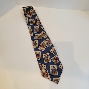 Vintage Banana Republic cravate cartes à jouer poker cousue main soie Italie EUC