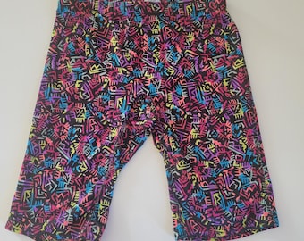 Vintage Pro Spirit 80s 1980s Pattern Spandex Lycra Shorts Size Medium