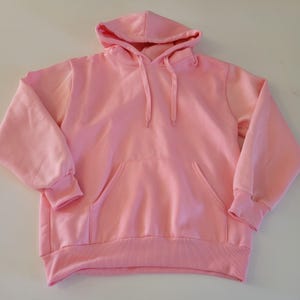 Vintage Pink Blank Hoodie Size Medium Unisex Made in USA Hill Brand EUC