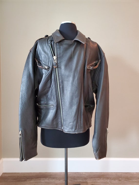 Vintage Avirex Old Leather Flight Jacket 1988 Dark