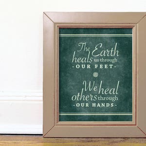 Green Rustic Digital Download Healer Quote Massage Nurse Chiropractic Doctor Thai Massage Physical Therapist Typography Rustic 8x10