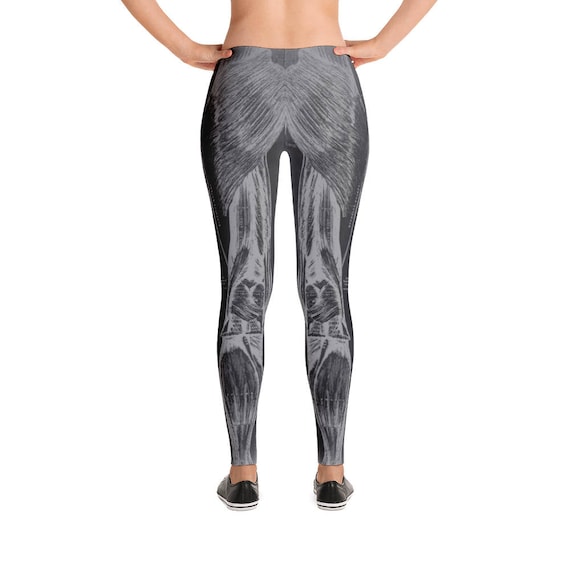 Grays Anatomy Muscle Leggings Gray Charcoal Yoga Pants Legs Womens Custom Leggings  Small Extra Small S XS 
