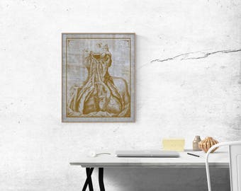 Dramatic Medical Art Custom Chest Dissection Human Anatomy Custom Colored 8x10 16x20