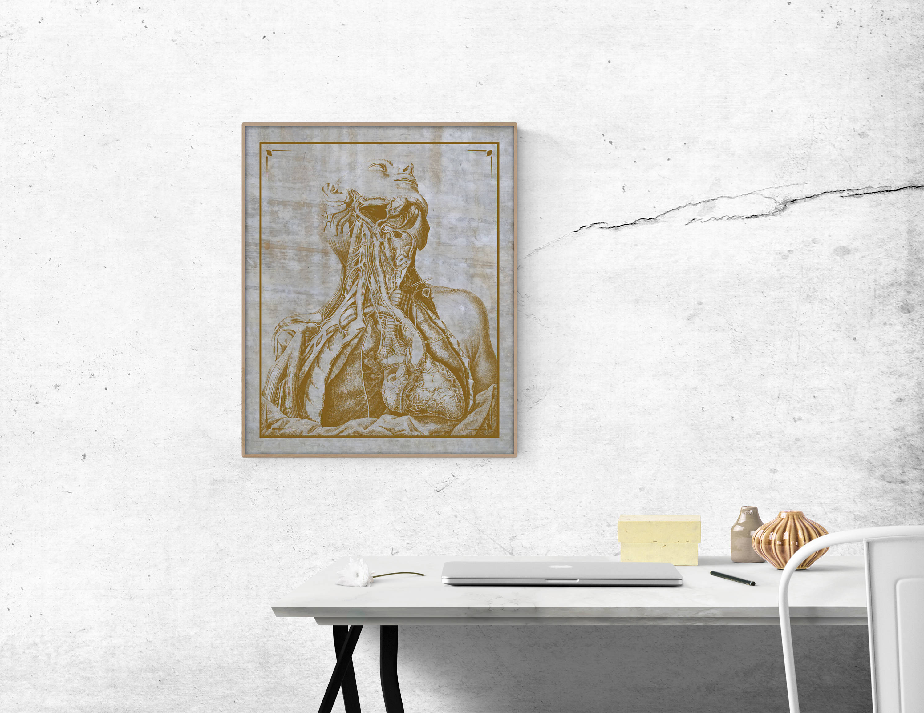 Human Dissection Vintage Anatomy Art Custom Color 8x10 16x20