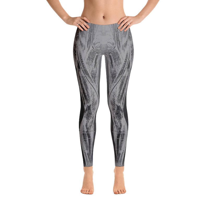 Grays Anatomy Muscle Leggings Gray Charcoal Yoga Pants Legs Etsy