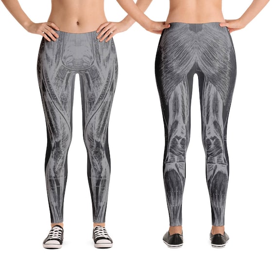 Grays Anatomy Muscle Leggings Gray Charcoal Yoga Pants Legs Womens