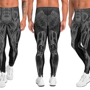 Men&#39;s Anatomy Leggings Muscle Design Pants Muscles of the Leg Small Medium Large Extra Large
