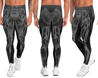 Men's Anatomy Leggings Muscle Design Pants Muscles of the Leg Small Medium Large Extra Large