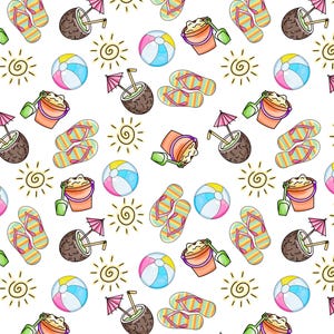 Summer Beach Repeating Pattern