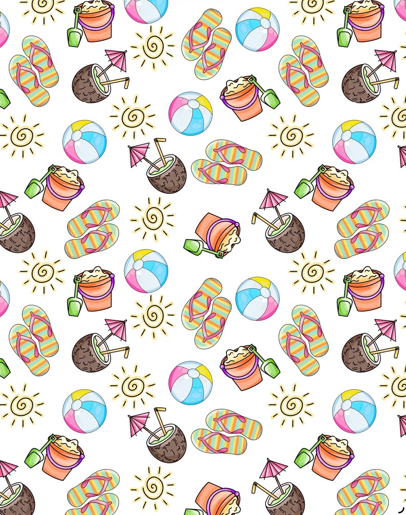 Summer Beach Repeating Pattern image 1