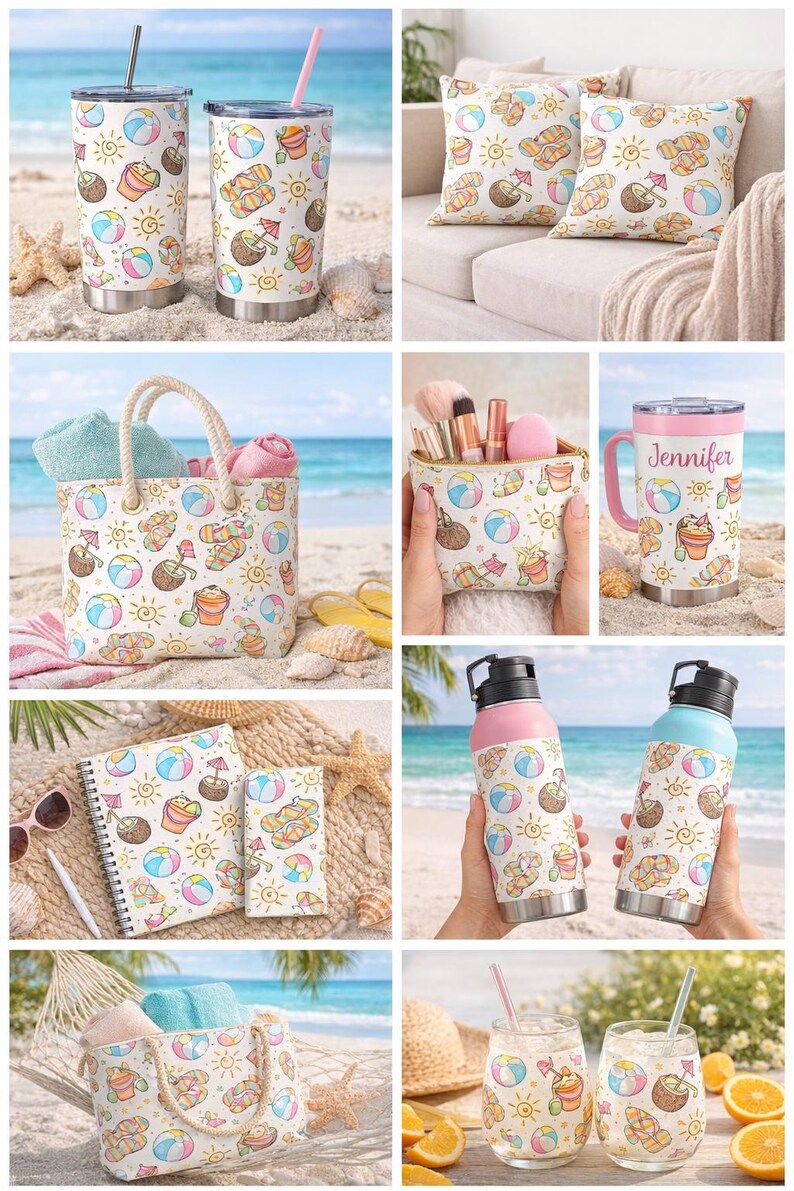 Summer Beach Repeating Pattern image 3