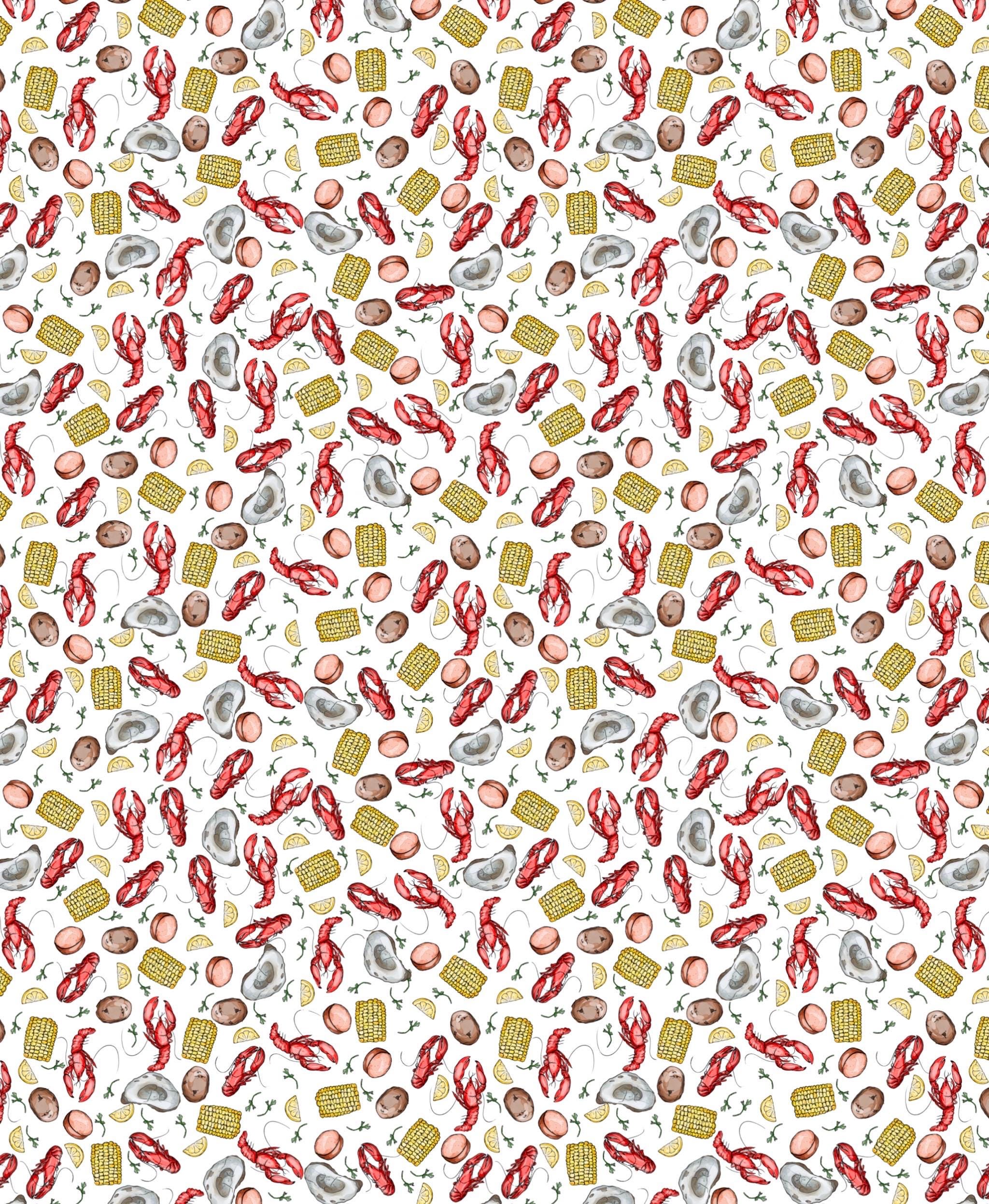 Crawdad Shell Pattern Cajun Crawfish and Oyster Boil Seamless Pattern - Etsy