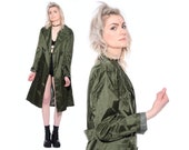 Vintage 70s Army Military Rubber Coated Raincoat Trench Coat Rain Jacket Mac Slicker Regenmantel Size M