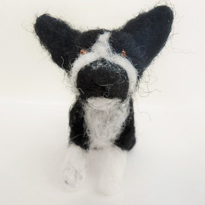 Boston Terrier Needle Felt, Needle Felted Boston Terrier, Needle Felt Dog Plush, Pocket Sized &quot;Fenway the Boston Terrier&quot; Plush, OOAK Dog
