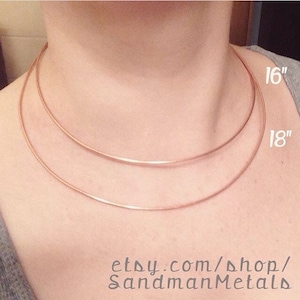 Delicate Wire Choker Necklace double hook clasp in silver, gold or copper handmade by Sandman Metals