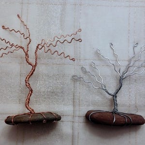 Wire Tree Sculpture: Lake Stone Base, Earring Organizer image 10