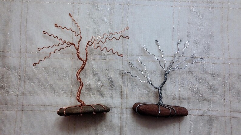Wire Tree Sculpture: Lake Stone Base, Earring Organizer image 10
