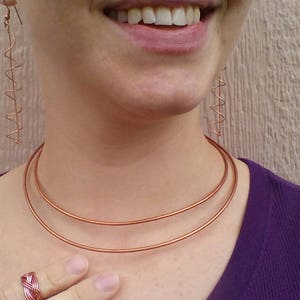 Thick Copper Choker Metal Wire Necklace handmade by Sandman Metals