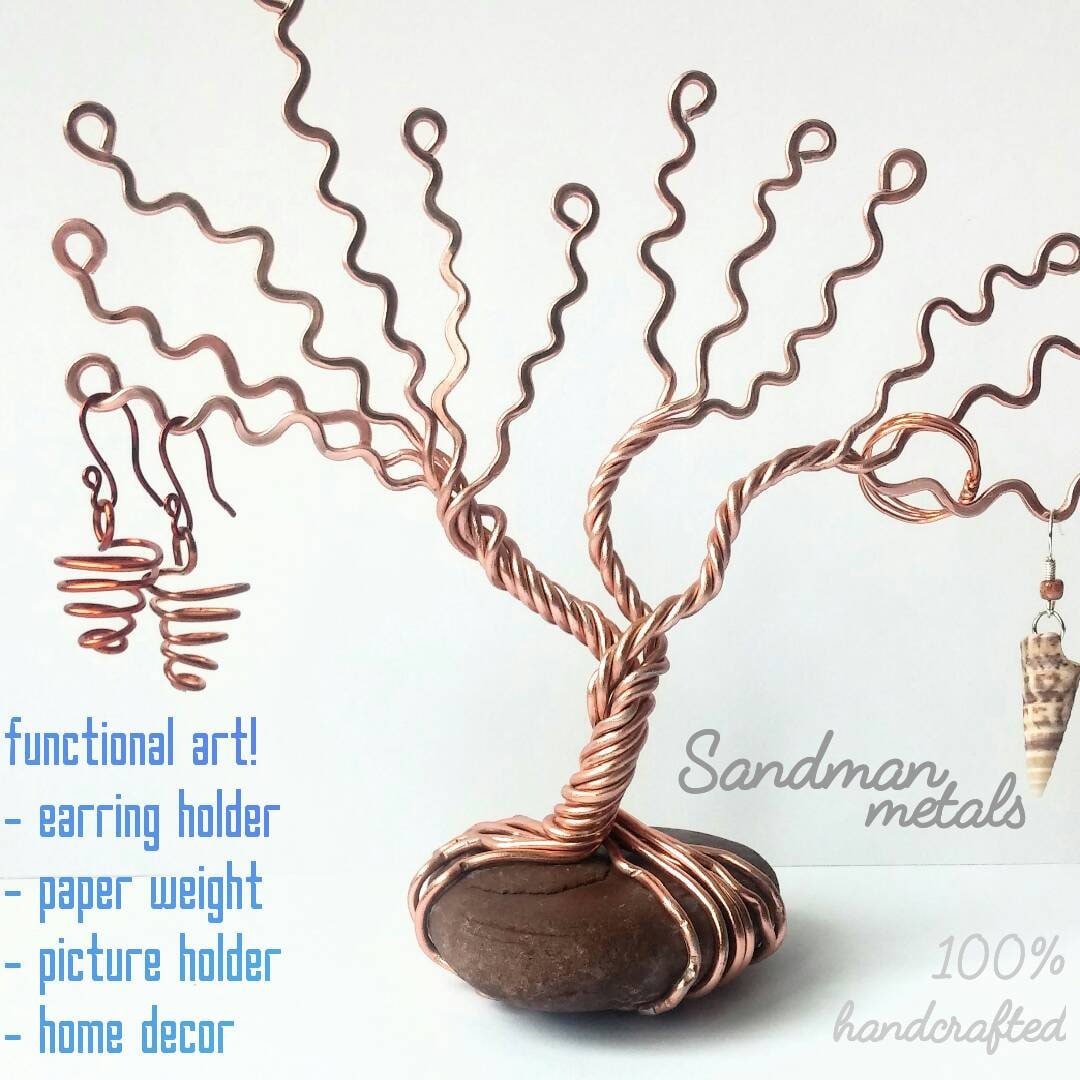 Centerpiece Jewelry Tree Earring Organizer Aluminum Art Sculpture