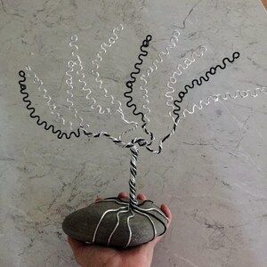 Wire Tree Sculpture: Lake Stone Base, Earring Organizer image 2