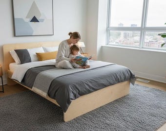 Timora Home Baltic Birch Platform Bed: Tool-Free Assembly, Modern Minimalist Design