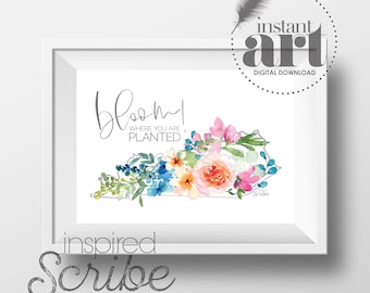 Bloom Where You Are Planted Kentucky State floral print
