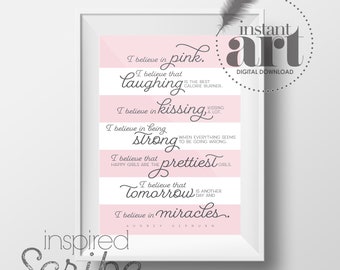 I believe in pink Audrey Hepburn instant digital design