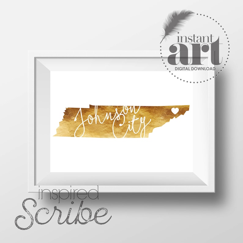 Personalized city and state map art in simulated metallic gold housewarming gift or dorm room decor image 2