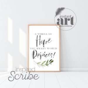 A Thrill of Hope the Weary World Rejoices lyrics from O Holy Night Christmas Farmhouse Decor image 1