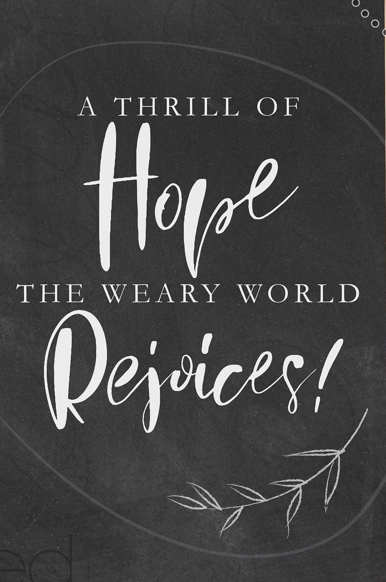 A Thrill of Hope the Weary World Rejoices lyrics from O Holy Night Christmas Farmhouse Decor image 4