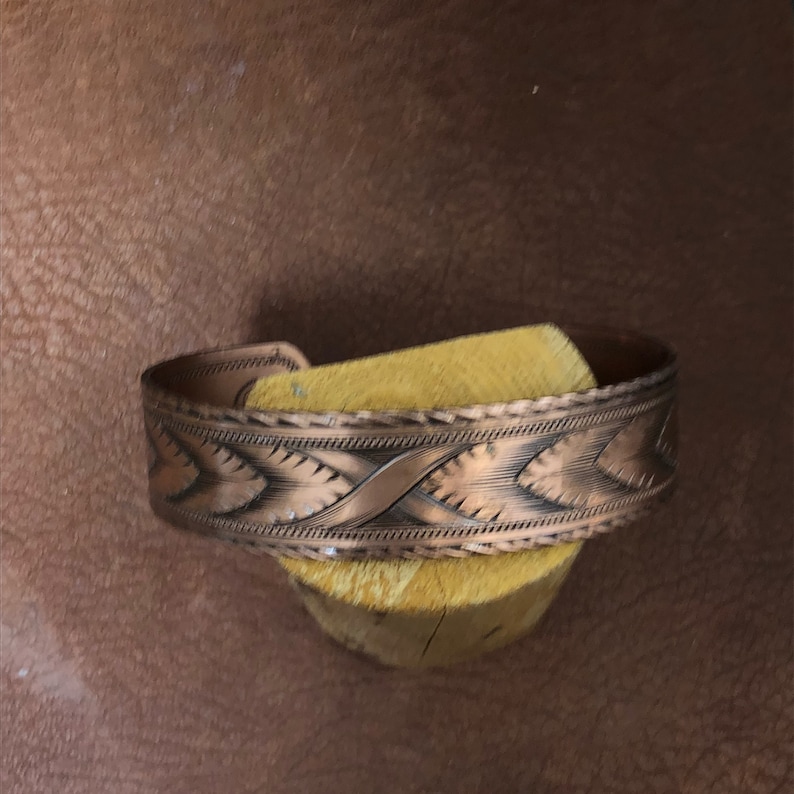 Hand Engraved Copper Bracelet Men's Bracelet Cuff Etsy