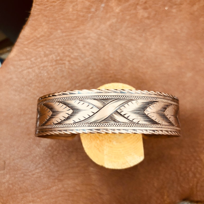 Hand Engraved Copper Bracelet Men's Bracelet Cuff Etsy