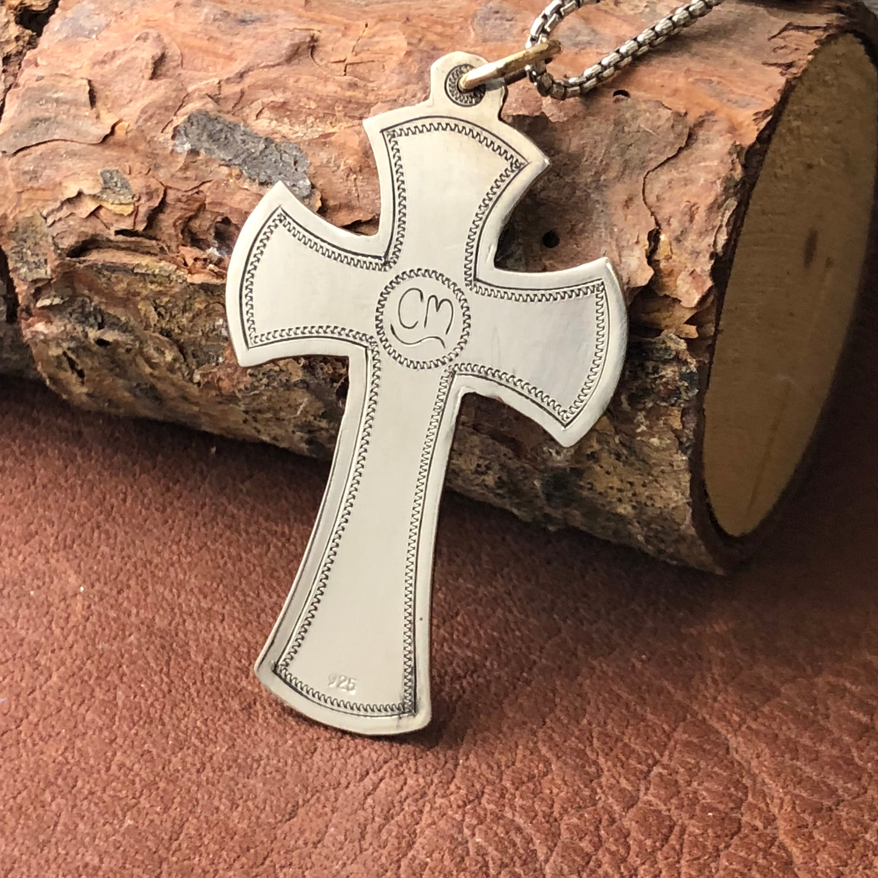 Sterling Silver, Hand Engraved Cross - Etsy Sterling Silver, Hand Engraved Cross - Etsy