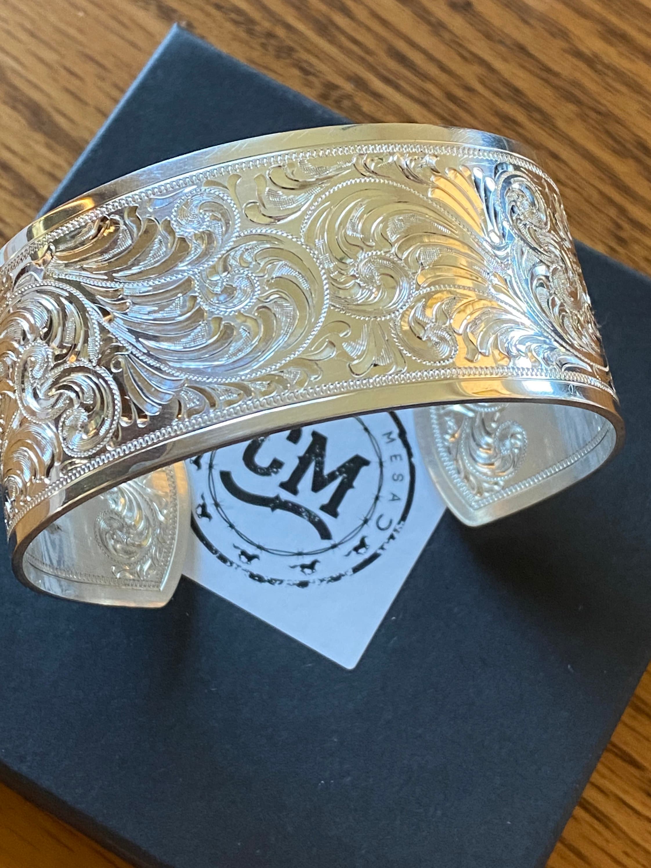 sterling silver cuff bracelet engravable