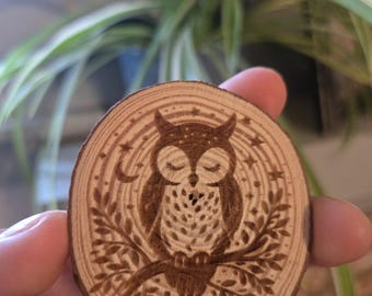 Personalized Recovery Coin | Wise Owl Wood Coin| AA Token | Sober Gift |