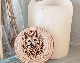 Fox handcrafted Wood Recovery Coins - A Solid Reminder of Your Journey