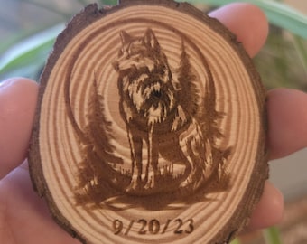 Lone Wolf Recovery Coin | Custom Date Wood Sobriety Gift | Unity Service Recovery | Personalized AA