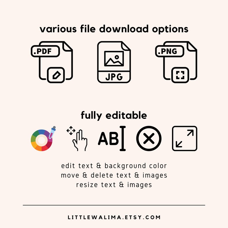 Canva Editable Wedding Template Minimalist Wedding Ceremony Digital Download Dusty Pink Program Template