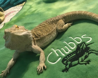 Bearded Dragon blanket Ubby with Dragon Design and Name