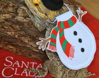 Bearded Dragon Snowman Cape and Top Hat Costume