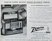 1954 ZENITH Radio Print Ad Zenith Super Deluxe Trans-Oceanic Radio quot Announcing the New Zenith Super Deluxe TRANS-OCEANiC Portable quot