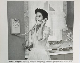 1958 BELL TELEPHONE SYSTEM Advertisement Original Magazine Ad Home decor