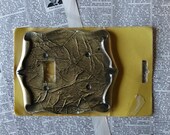 Vintage Amerock light switch plate cover - Electrical - Large single switch plate - Antique brass finish - Vintage hardware