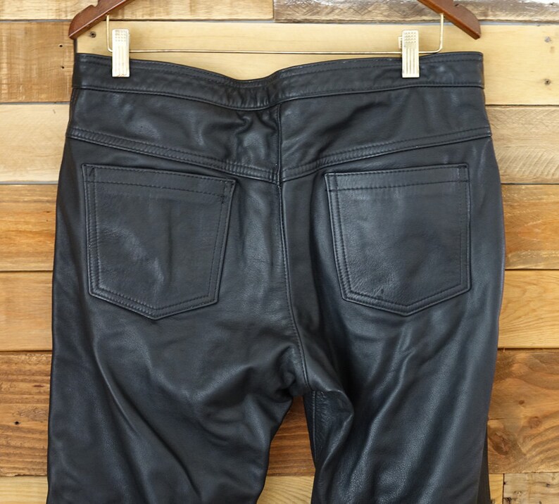 Vintage Men's Leather Pants Black Biker Pants Motorcycle | Etsy