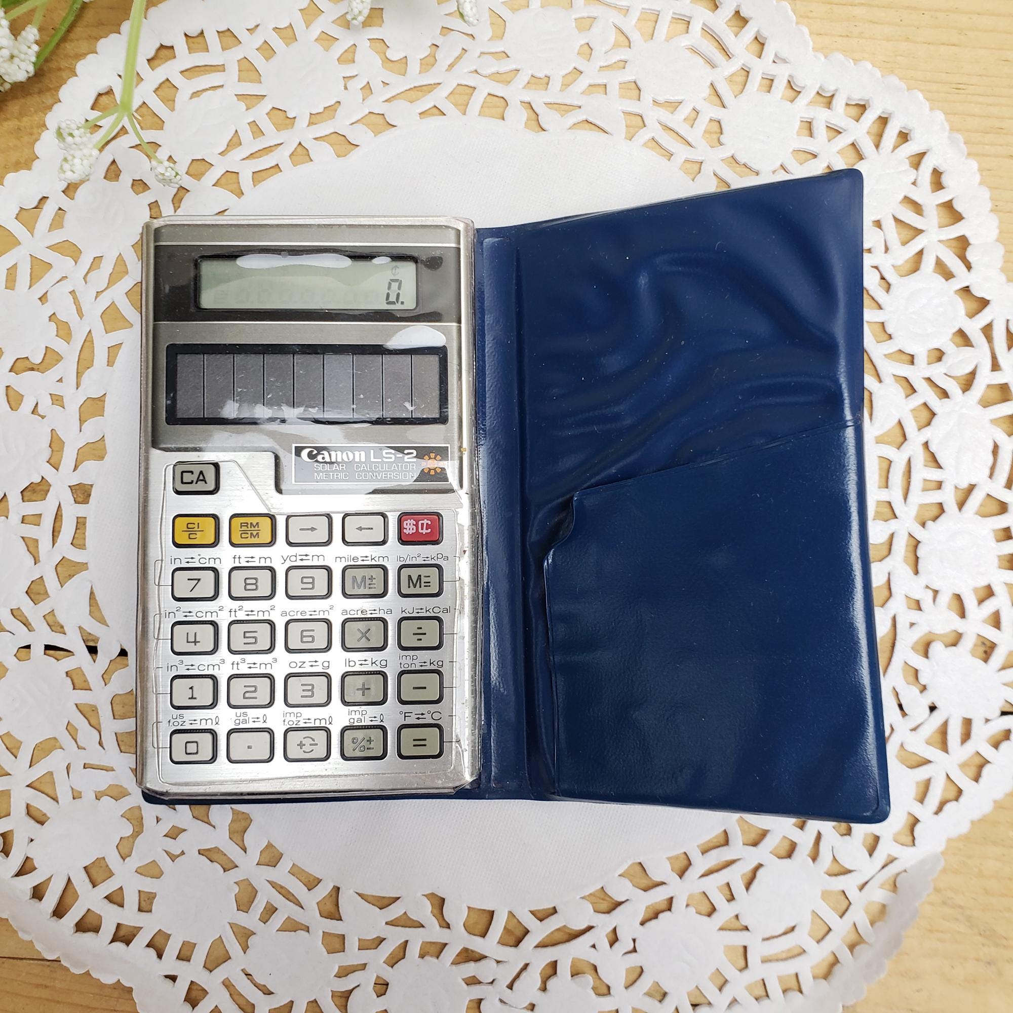 Calculatrice De Poche Canon Card LC Vintage - Fonctionnelle - Fabriquée Au Japon
