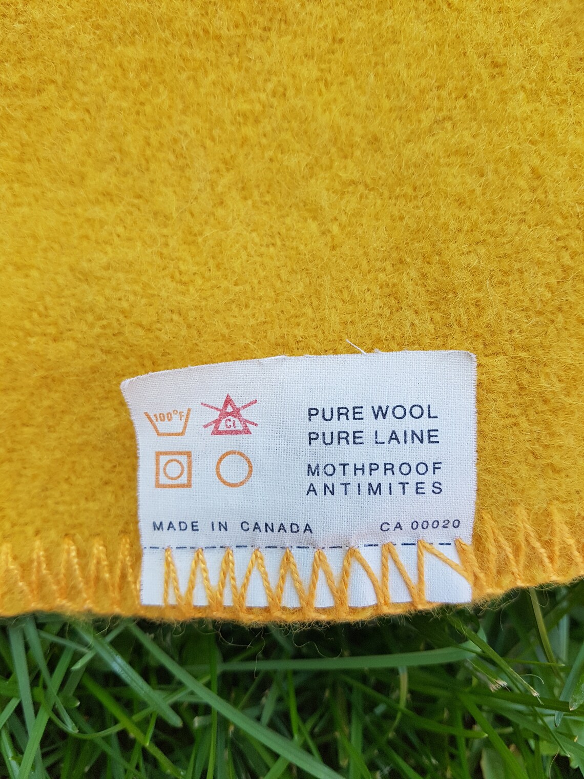 Wool Blanket Yellow Blanket 74'' L x 66'' W | Etsy