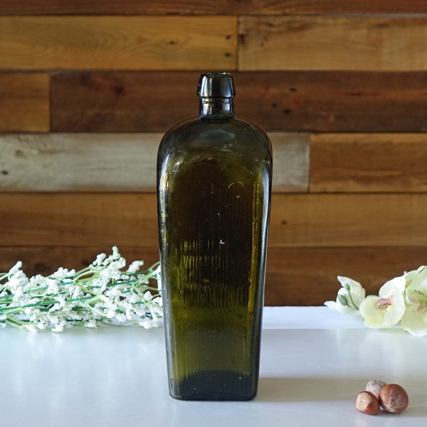 Antique olive green bottle